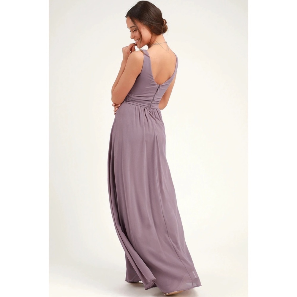 NWT Lulu’s Leading Role Taupe Maxi Dress - Picture 3 of 13
